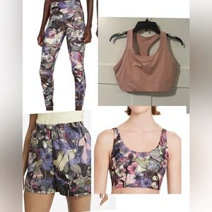 4 PCS XL NIKE FLORAL ACTIVE SET & aditional sport bra in light pink for match it